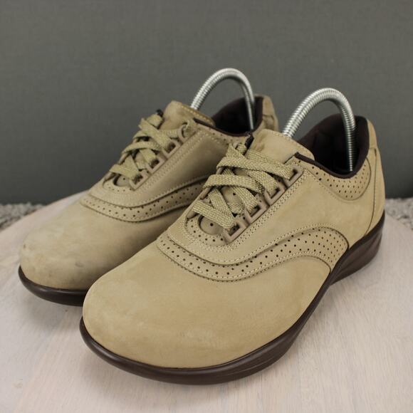 SAS Walking Shoes Lace Up Comfort Womens 8 Wide Tan Leather Suede - Picture 4 of 9